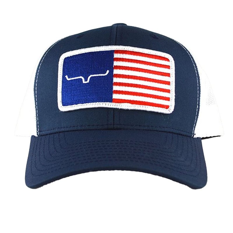 Kimes Ranch Adjustable Snapback Hat American Trucker - Navy/White - Image 1